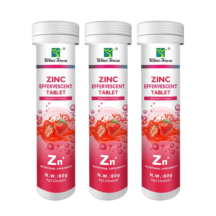 Zinc Effervescent Tablet Strawberry Flavor Vitamins and Supplements Effervescent Tablet Vitamin Energy Tablets Plus Zinc for Hea