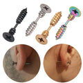 OnlyArt OATE0009 Stainless Steel Screw Stud Earrings Punk Style Gold Plated Unisex Cheap