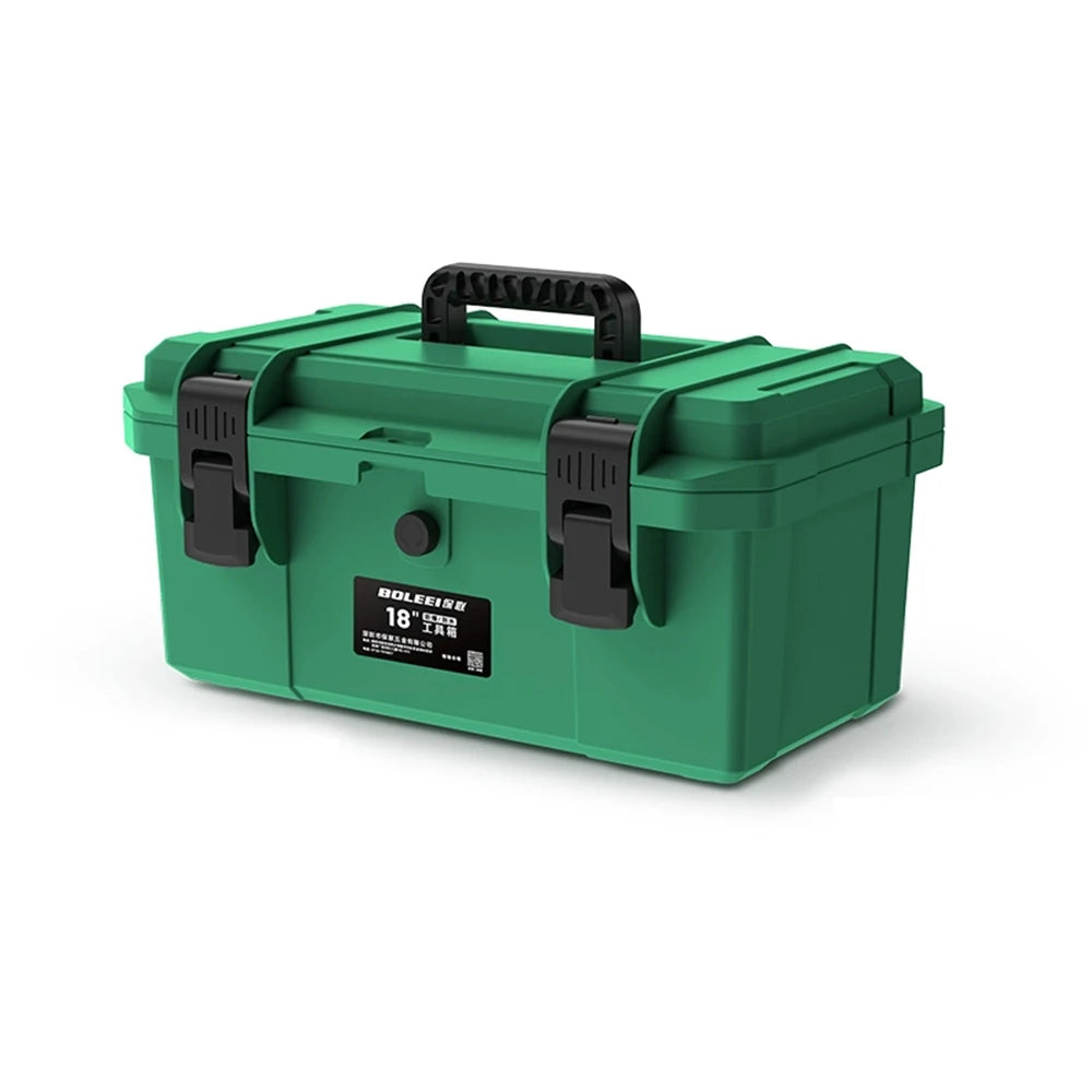 16 Inch Green Waterproof Hard Plastic Tool Box Multifunctional Hardware Household Toolbox for Outdoor Working OEM/ODM Supported