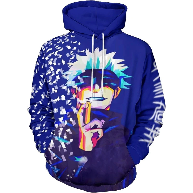 Fitspi Unisex Anime Hoodie Casual Pocket Hooded Sweatshirt 3d Printed Pullover Tracksuit Clothes for Men Women Kids Gifts