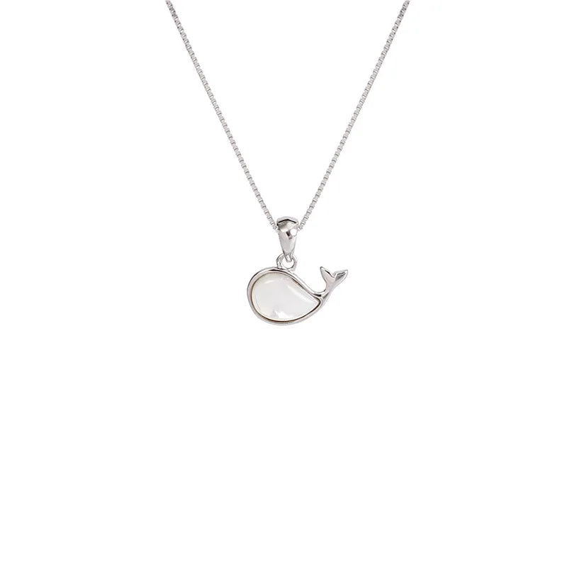 Fashion Simple Personality Charm Fish Pendant Opal Whale Women's Wedding Shell Necklace