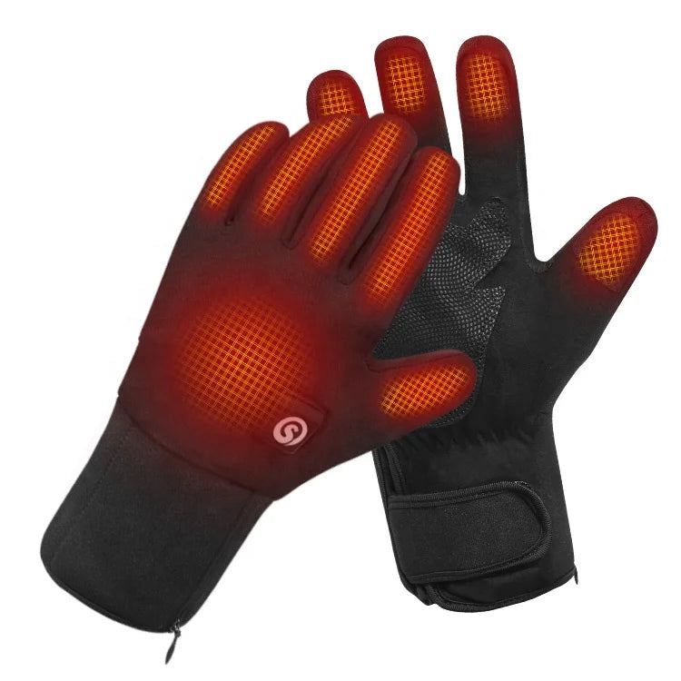 Custom Unisex Rechargeable 7.4V 2200mAh Battery Powered Self Heating Full Finger Breathable Touchscreen Heated Riding Gloves