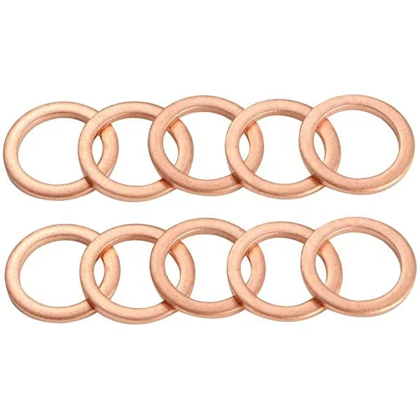 10mmx16mmx1mm M10 Copper Flat Washer Metric Sealing Washer for Screw Bolt