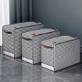 Collapsible Wardrobe Clothes Organizer Storage Box with Handles Zipper Lid Viewable Window Quilt Storage Bag Steel OEM 2024 PVC
