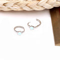 Net Red Temperament Office Dressing Opal Huggie Earrings Trendy Gift Party Women Luxury 925 Silver
