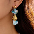 New Arrival 18k Gold Plated Tarnish Free Stainless Steel Fashion Ocean Collection Jewelry Shell Drop Earrings for Women Beach