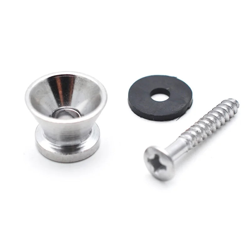Ukulele Acoustic Classical Electric Bass Guitar Strap Lock StrapLock Locking Pegs Pins Metal End Buttons Gold