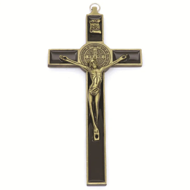 Catholic Religious Icon of Christ Jesus Saint Benedict Glow-in-the-dark Cross Home Office Pendant Decoration