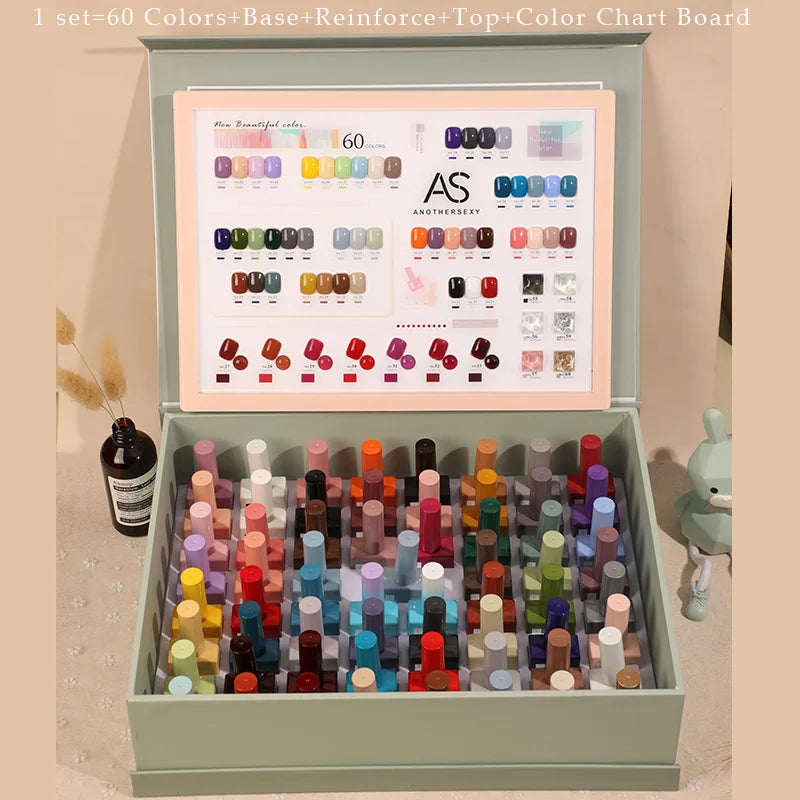 Another Sexy 60 Colors Private Label Varnish Set 3000 Color 15ml Vernis Semi Permanent Soak Off Uv AS Nail Art Gel Polish Kit