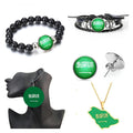 Manufacturer Saudi Arabia Map Flag Charm Pendant Necklace Bracelet Bangle Earrings Keychain Jewelry Set