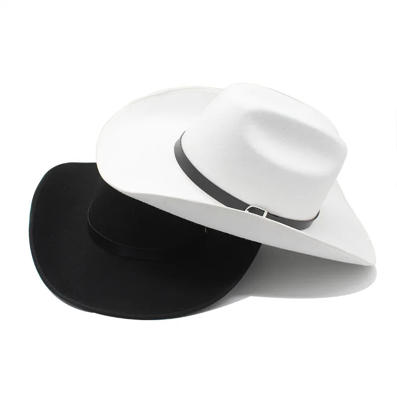 Stock Western American Men Felt Cowboy Hats Women Wide Brim Felt Hats Sombreros