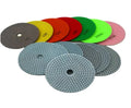 White Grey Color 7 Pcs Set Diamond Resin Wet Dry Polishing Pads for Quartz Marble Granite Concrete Floor 125mm 5 Inch