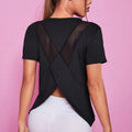 FLW Women Slim Fit Short Sleeve Sports T Shirts Workout Yoga Tops Comfortable Active Wear Training Gym T Shirt