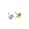 Gaby New Design  Gold Color Maple Leaf Nose Studs Stainless Steel Pot Leaf Nose Piercing  Jewelry Wholesale Body Jewelry