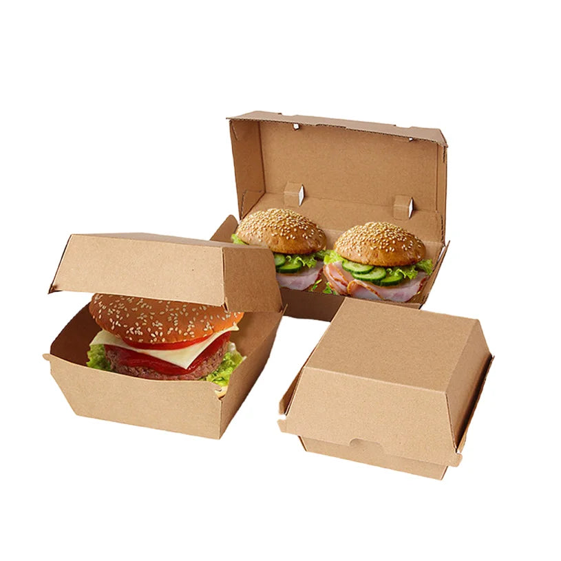 Premium Biodegradable Corrugated Takeaway Food Grade Shipping Carton Custom Hamburger Packaging Box Recycled Materials for Sushi