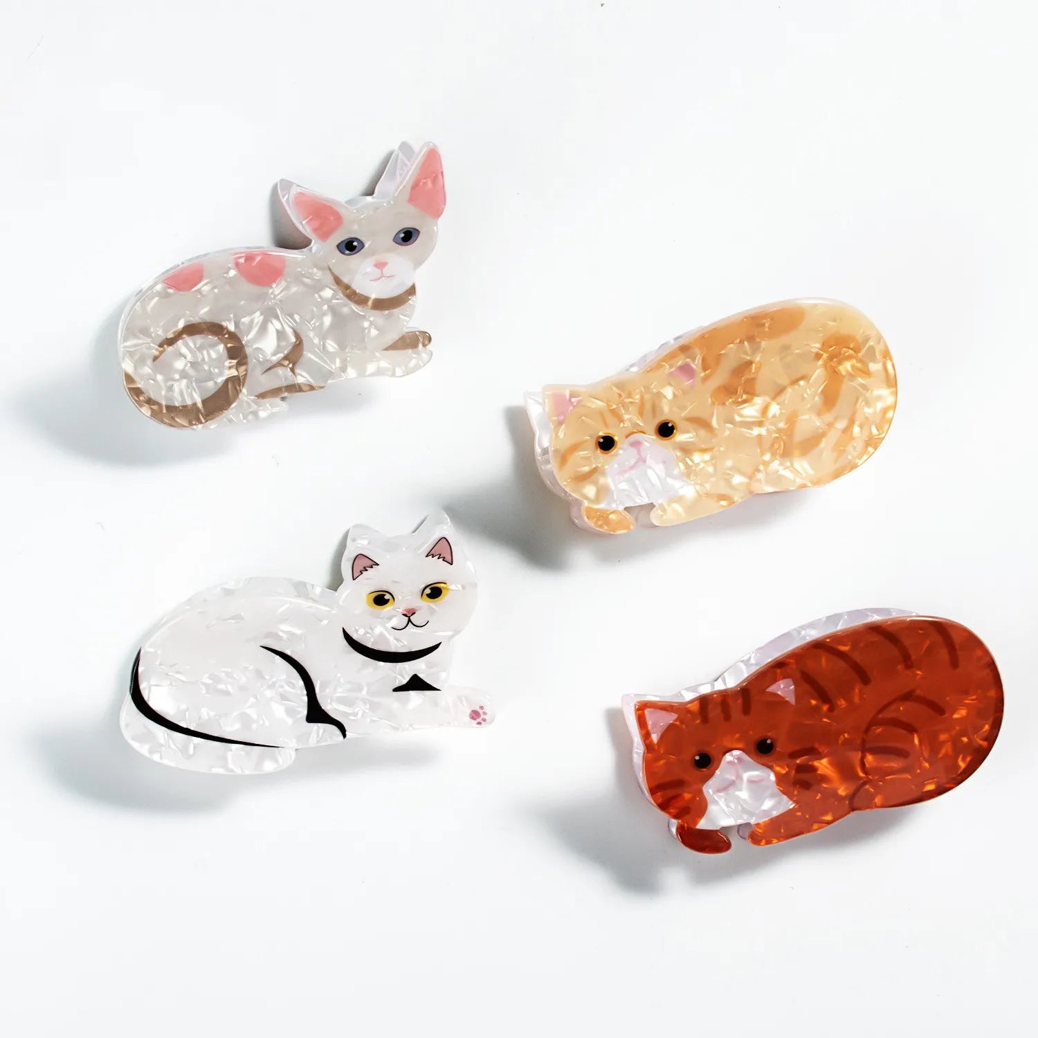 Custom Cute Cat Shape Hair Clips With logo Biodegradable Acetate Animals Claw Clips for Women Thin Hair