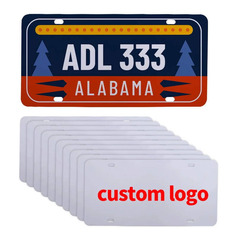Hot Personalized Aluminum Printable Blank Car Tag Sublimation License Plate-2 Holes
