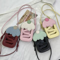 Customized Four Colors Magnetic Buckle Chains Letter Cartoon Pattern Bright Color Hollow Cake PU Girls Crossbody Bag