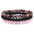 Hot Selling 6mm Natural Healing Agate Stone Beaded Gemstone Stretch Bracelet Set Trendy Style for Women Men for Gifts Parties