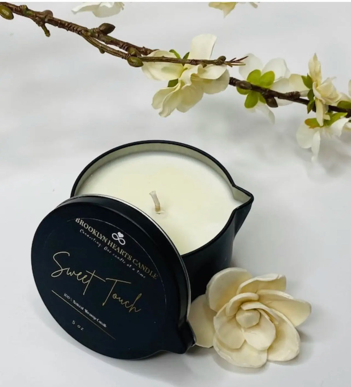 Custom Printed Seamless Aluminum Silver Black Tea Light Tin Candle Holder Empty Massage Candle Tin Can with Spout
