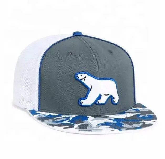 Wholesale Full-Profile D-Series Nylon Blend Spandex Canvas Outdoor Trucker Cap Flat Brim Mesh Sport Cap and Hat