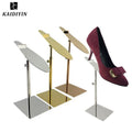 Height Adjustable Display Stand Modern Style Foldable and Portable Stainless Steel Shoe Display Rack for Store Counters