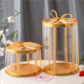 Yiwu Factory clear PET Cylindrical Cake Box for 10 Inch Cake Popular Bakery Package clear Cake Box Round