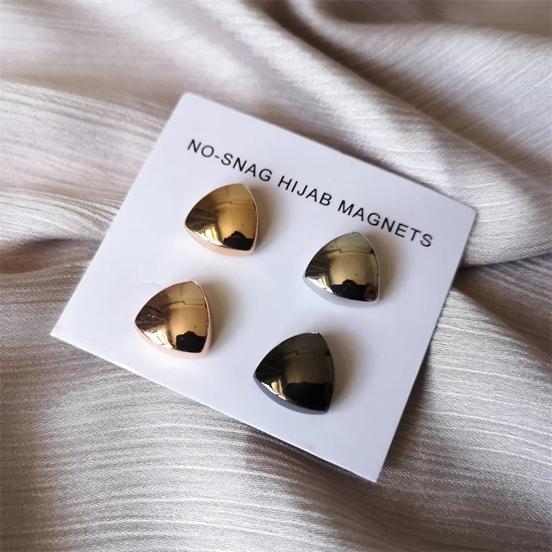 Custom Many Colors Safety Scarf Triangle Shape Hijab Accessories Pins Magnetic Brooch for Muslim Women Wedding Gift Ideal