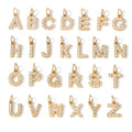 Creative Design Titanium Steel DIY Handmade Diamond Zirconia Letters Jewelry Accessories 26 English Letters Pendant Charm