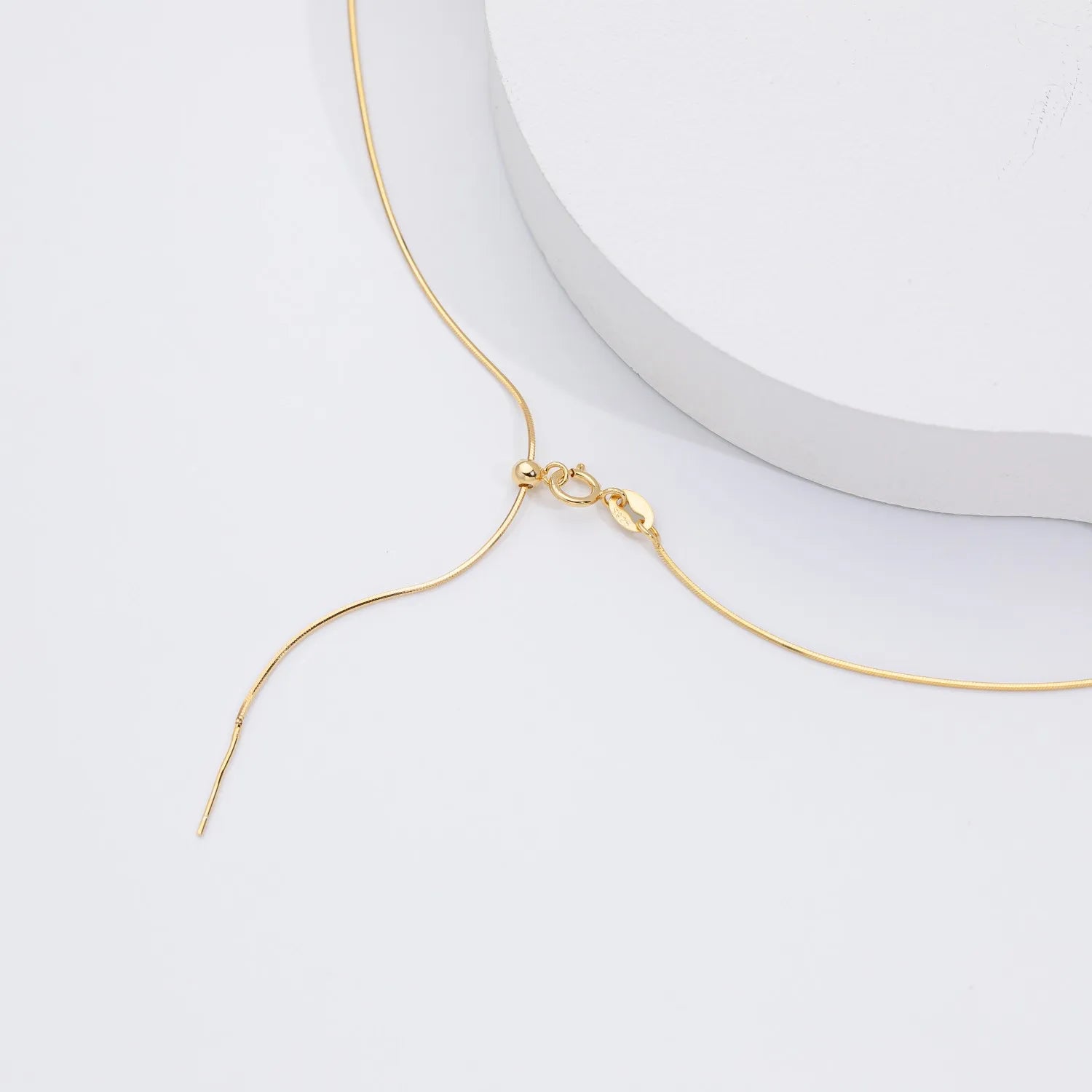 Custom 925 Sterling Silver Italy Snake Chain Adjustable Chain Necklace Gold 18k Plated Necklace Fine Jewelry