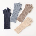 Fashion Winter Accessories Women Winter Gloves 100% Cashmere Touch Screen Knitted Warm Full Finger Gloves Mittens