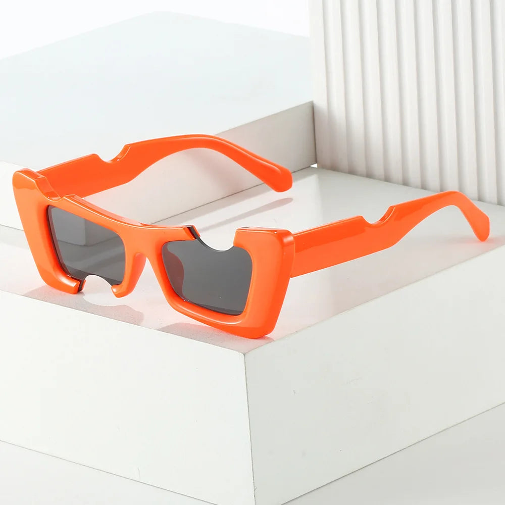 New Arrivals Catwalk Show Hip Hop Sunglasses in White Green Pink Fashionable PC Frame Inspired by Influential Stars