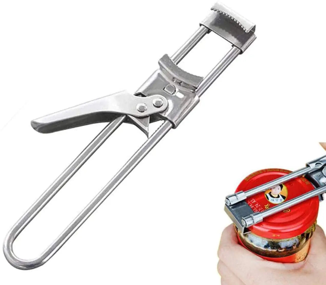 Can Opener Adjustable Stainless Steel Non-Slip Multifunction Manual Jar Bottle Bottle Lid Opener Gadget Home Gadgets Accessories