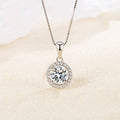 SC Wholesale Fashion 2CT  Zircon Moissanite Necklace Gift Circle Diamond Necklace Luxury S925 Sterling Silver Necklace for Women