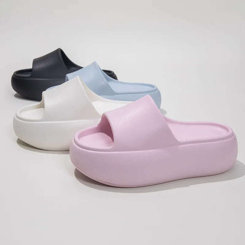 Women's New Summer Thick-Soled Platform Sandals European American Style Height Increasing EVA Outsole Cushioned for Beach