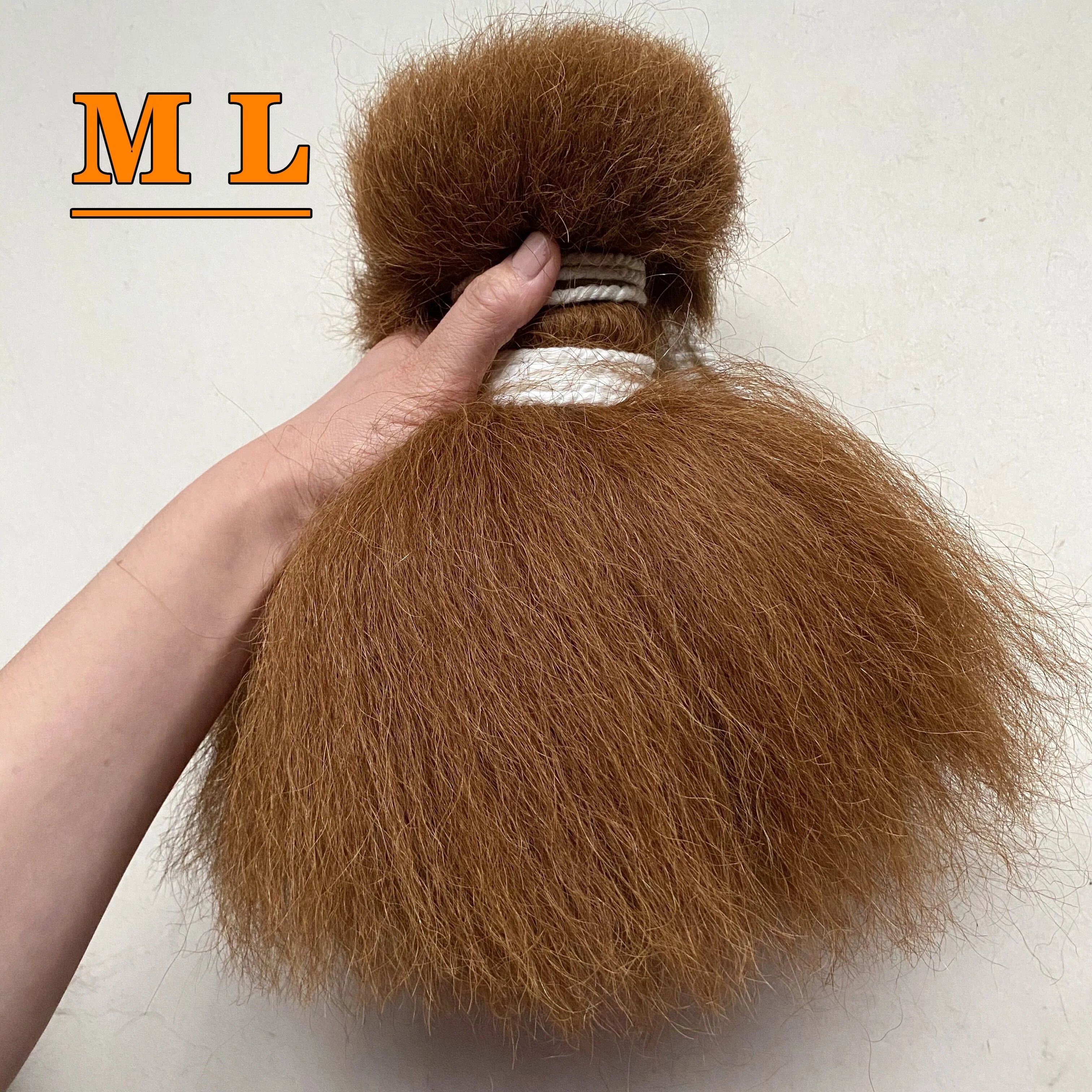 2026 Free Sample 100% Yak Tail Hair Dyed Dark Brown Color 12'' min Order 100g Per Each Piece
