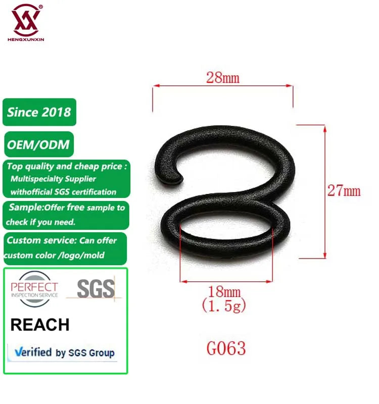 Wholesale Small Flat POM Plastic Hook for Tent Plastic Carabiner Hooks for Keychain Backpack Manufacturer in China