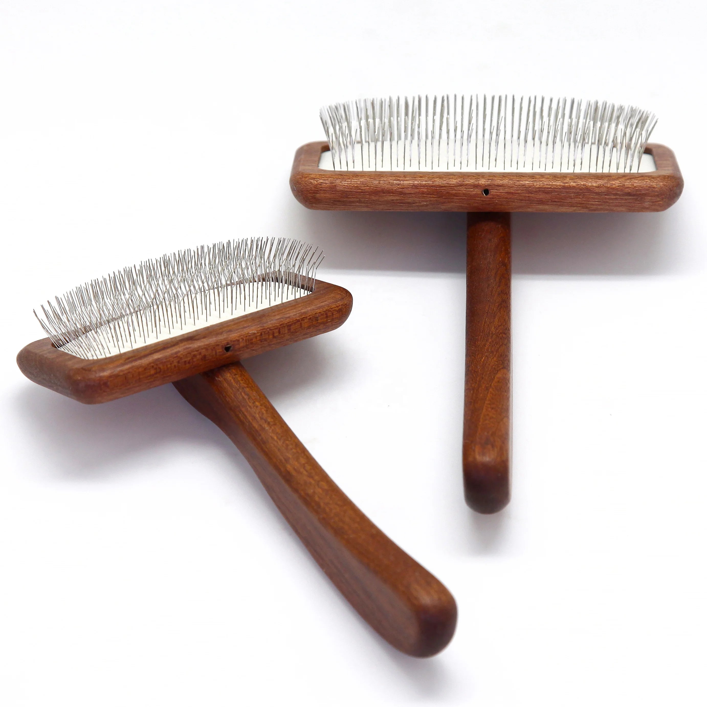 Baoli ODM Cepillo De Perro 92x170mm Medium Wholesale Pet Slicker Brush Wooden Hair Grooming Dog Brush With Soft Pins Pet Brush