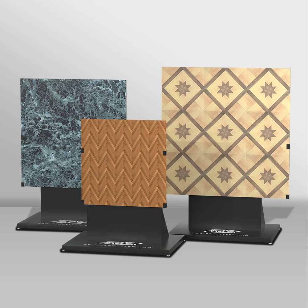 Metal Material Ceramic Tile Display Rack Adjustable Vertical Ceramic Tile Display Rack Factory Customized