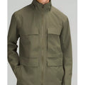 Men's Classic Fit Waterproof Nylon Stand Collar Long Sleeve Jacket With Chest Pockets