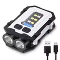 High-Bright USB Rechargeable LED Dual Light Mini Keychain EDC Flashlight ABS Portable for Camping Emergency Multiple Uses