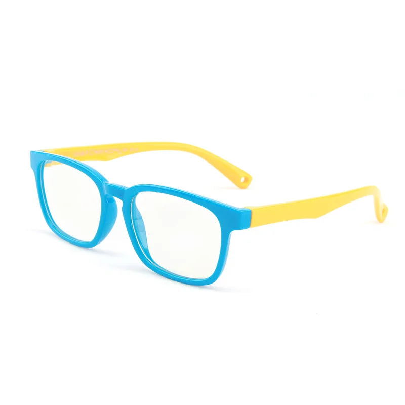 Sunray Flexible Cute Flexible Safety Silicone Kids Colorful Custom Blue Light Blocking Glasses Kids Glasses River