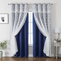 XinLan Curtain Design Home Decoration Bedroom Living Room Embroidery Curtains Polyester Blackout