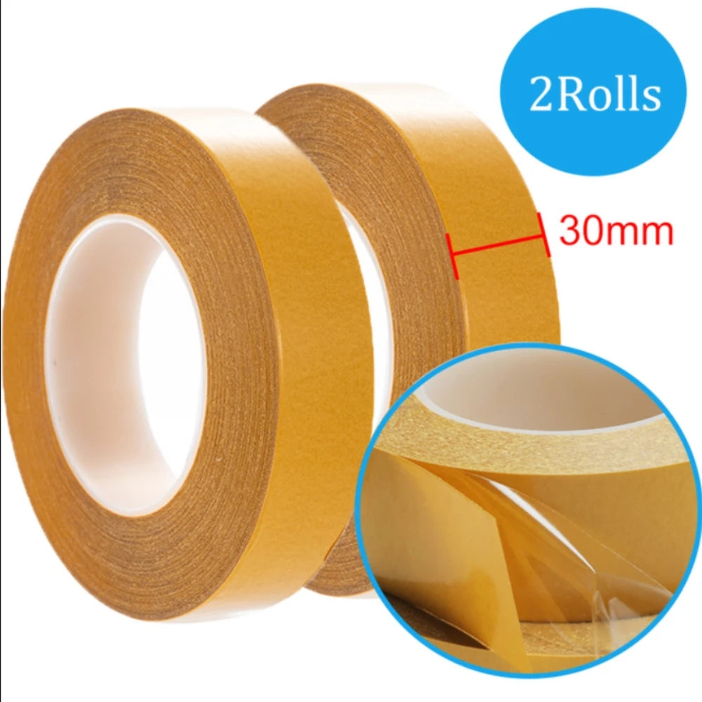 High Adhesion Acrylic Pressure Sensitive Double Sided Adhesive Tape PET Film Yellow Liner Box Pasting Heat-Resistant