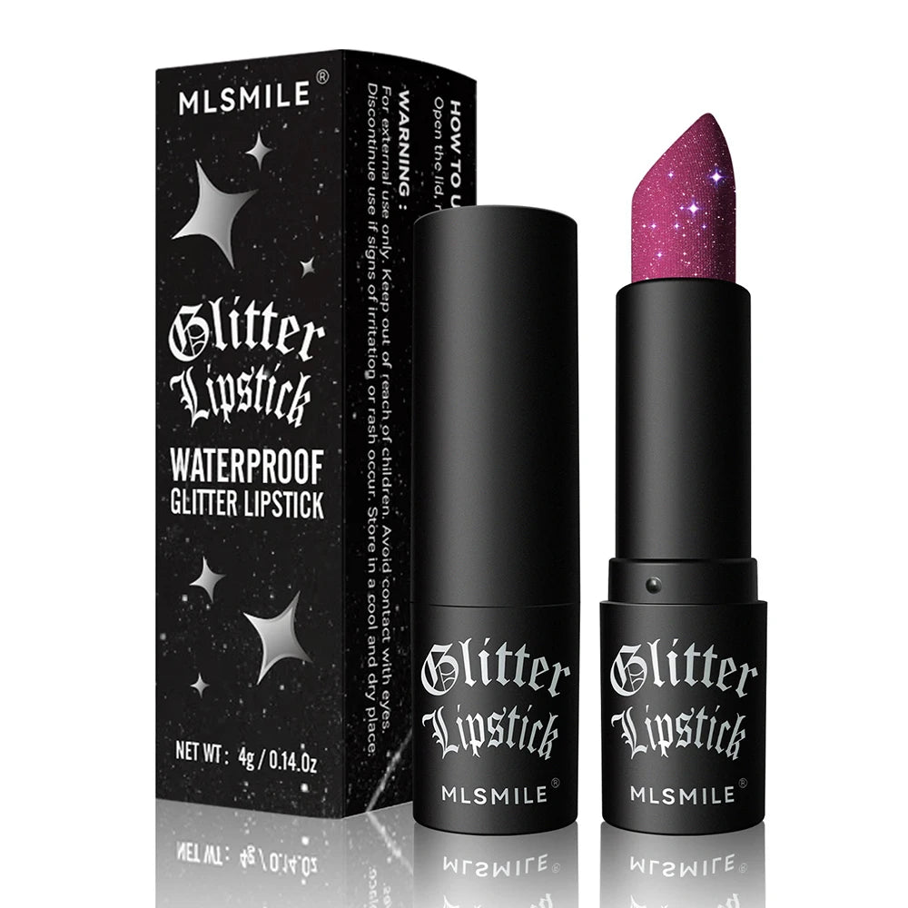 Long Lasting Waterproof Shimmer Makeup Lip Stick Luxury Glitter Lipstick Magic Party Use Flash Metallic Lipstick