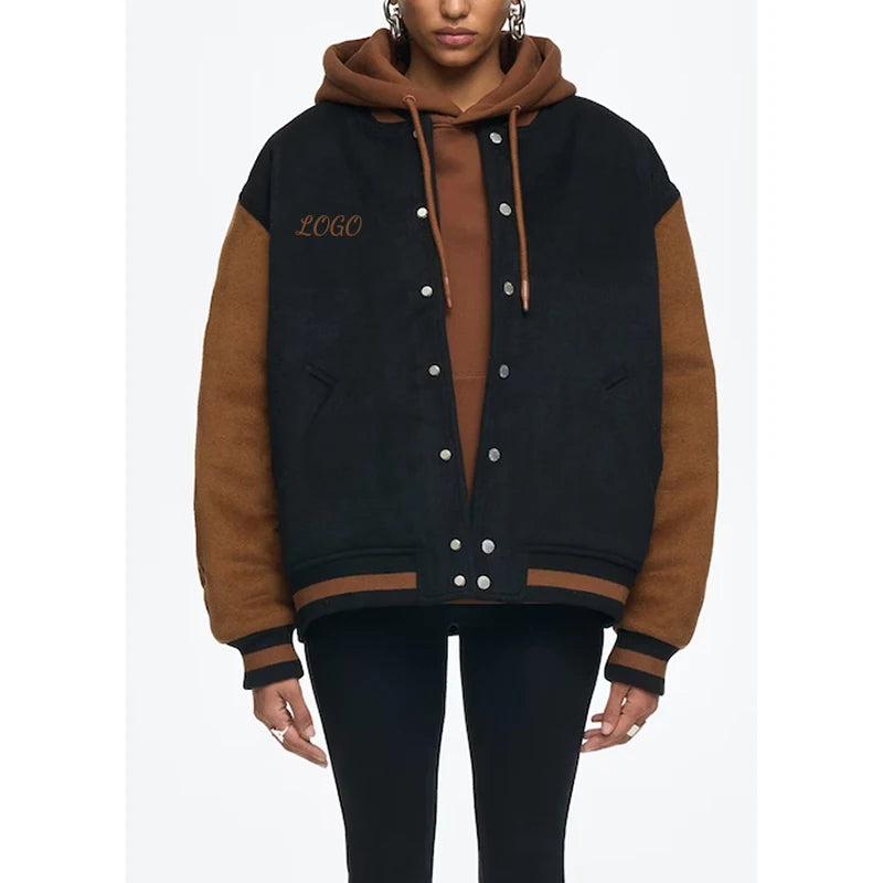 Wholesale Latest Design Women's Hoodies Bomber Jackets for Women Custom Baseball Jacket Women