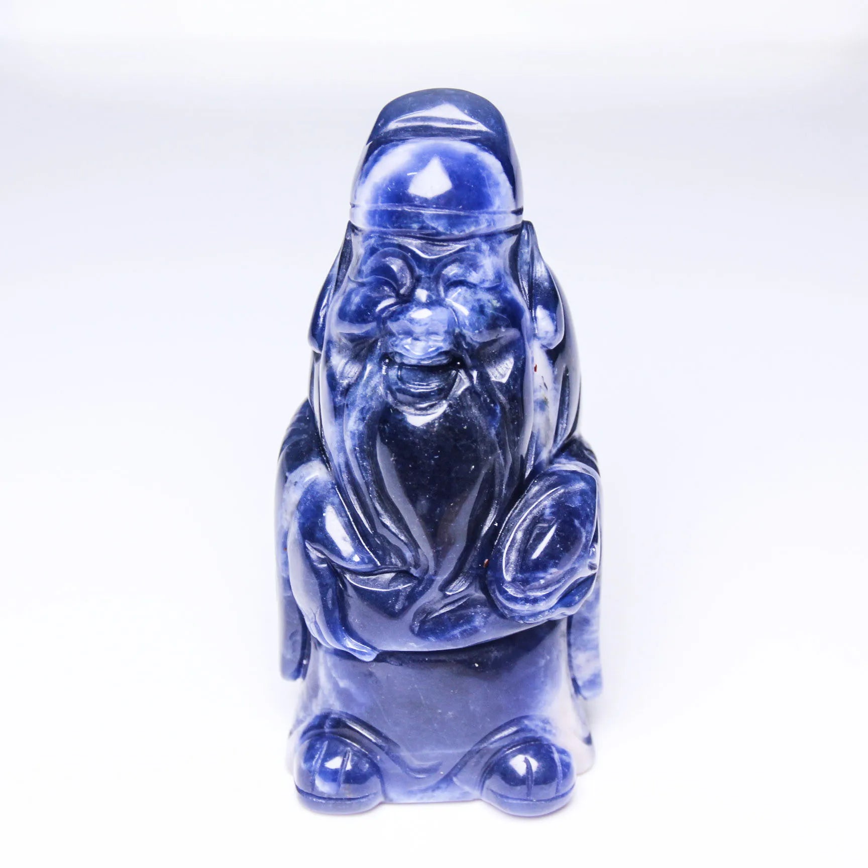 Huiying Fu Lu Shou Gods of Luck Happiness and Longevity sodalite statue