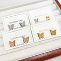 2025 New Arrival Trendy Girls' Stainless Steel Ear Studs Hypoallergenic Butterfly Design Rose Gold Silver Plating Small Earrings