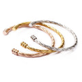 Plating Cuff Wire Twist Cable Open Bracelets Bangles Jewelry Gold Fashion Hot Selling Simple Women Metal Opp Bag Stainless Steel