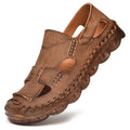 New Design Genuine rubble Sole Leather Sandals Summer Men Sport Beach Closed Toe Sandals